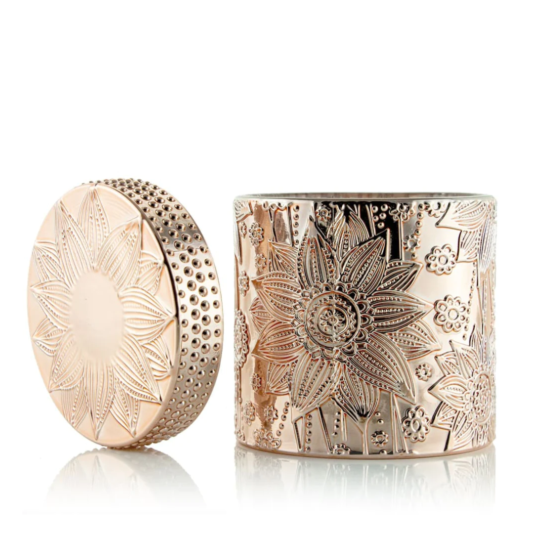 SouLuxe Rose Gold Lotus 9oz. Candle with Lid