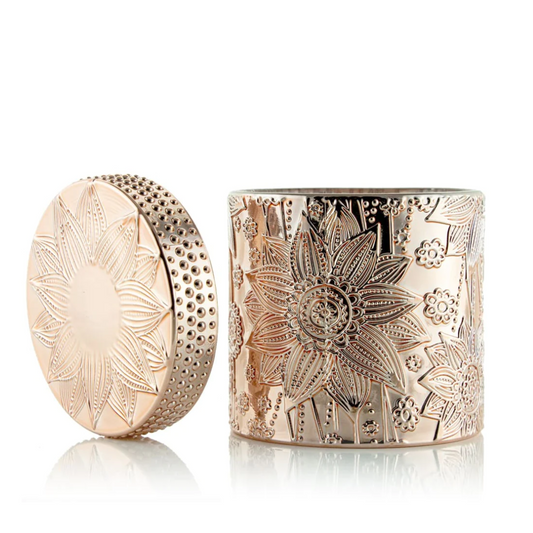 SouLuxe Rose Gold Lotus 9oz. Candle with Lid